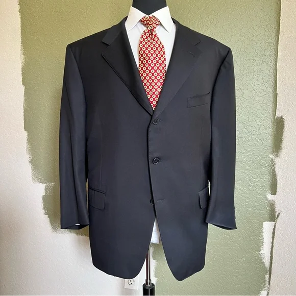 Canali Men's Blue Blazer Loro Piana Tasmanian 120 Wool, Size 62 (US52) - Picture 4 of 16